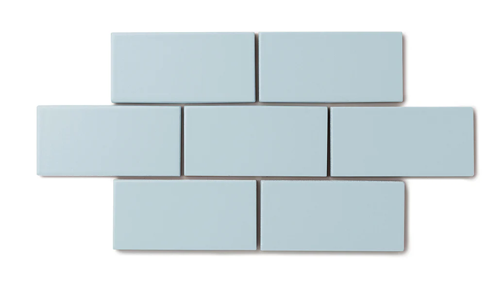 2x6 Natural Press Ceramic Tile in Egyptian Blue Matte - Rockland Interiors Inc.