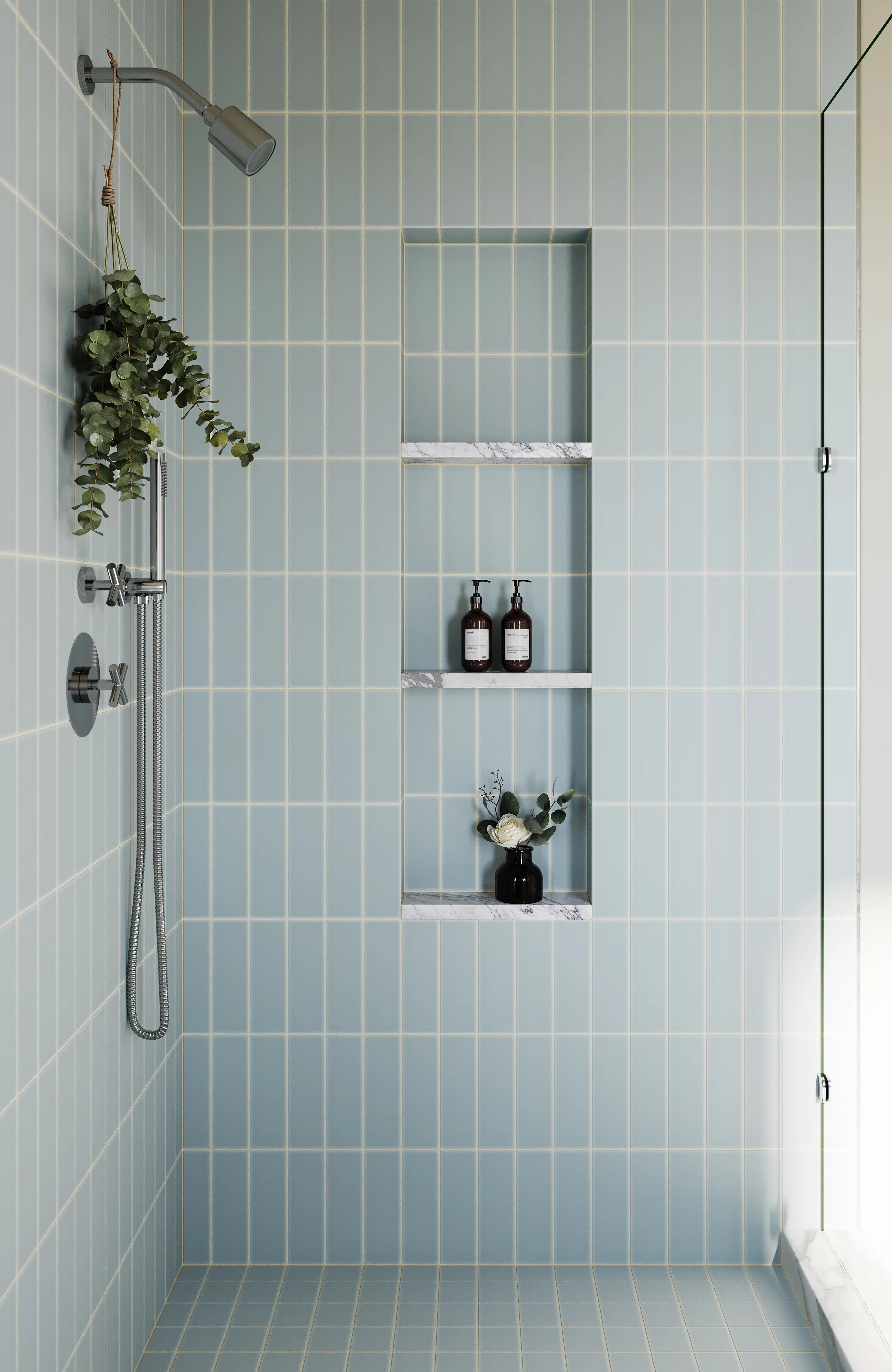 3x3 Straight Set Sheeted Natural Press Ceramic Mosaic Tile in Hood River Matte - Rockland Interiors Inc.