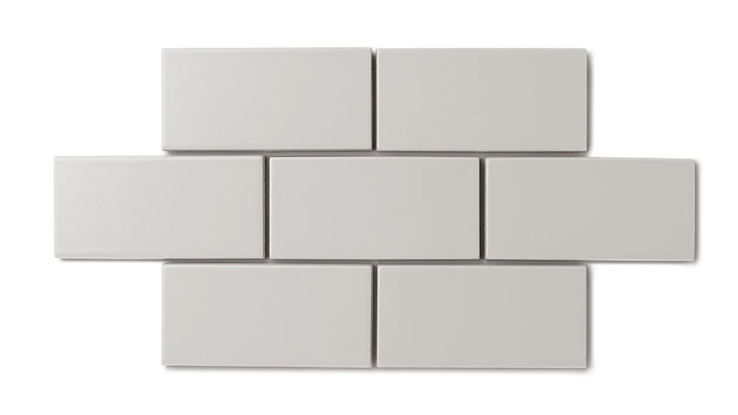 2x4 Straight Set Sheeted Natural Press Ceramic Mosaic Tile in Titanium Grey Matte - Rockland Interiors Inc.
