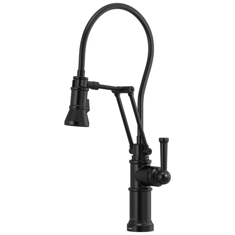 Kitchen Faucet Artesso SmartTouch Articulating with Finished Semi-Flexible Hose 1 Lever ADA Matte Black 2 Function Dual Jointed 1 Hole 1.8 Gallons per Minute - Rockland Interiors Inc.