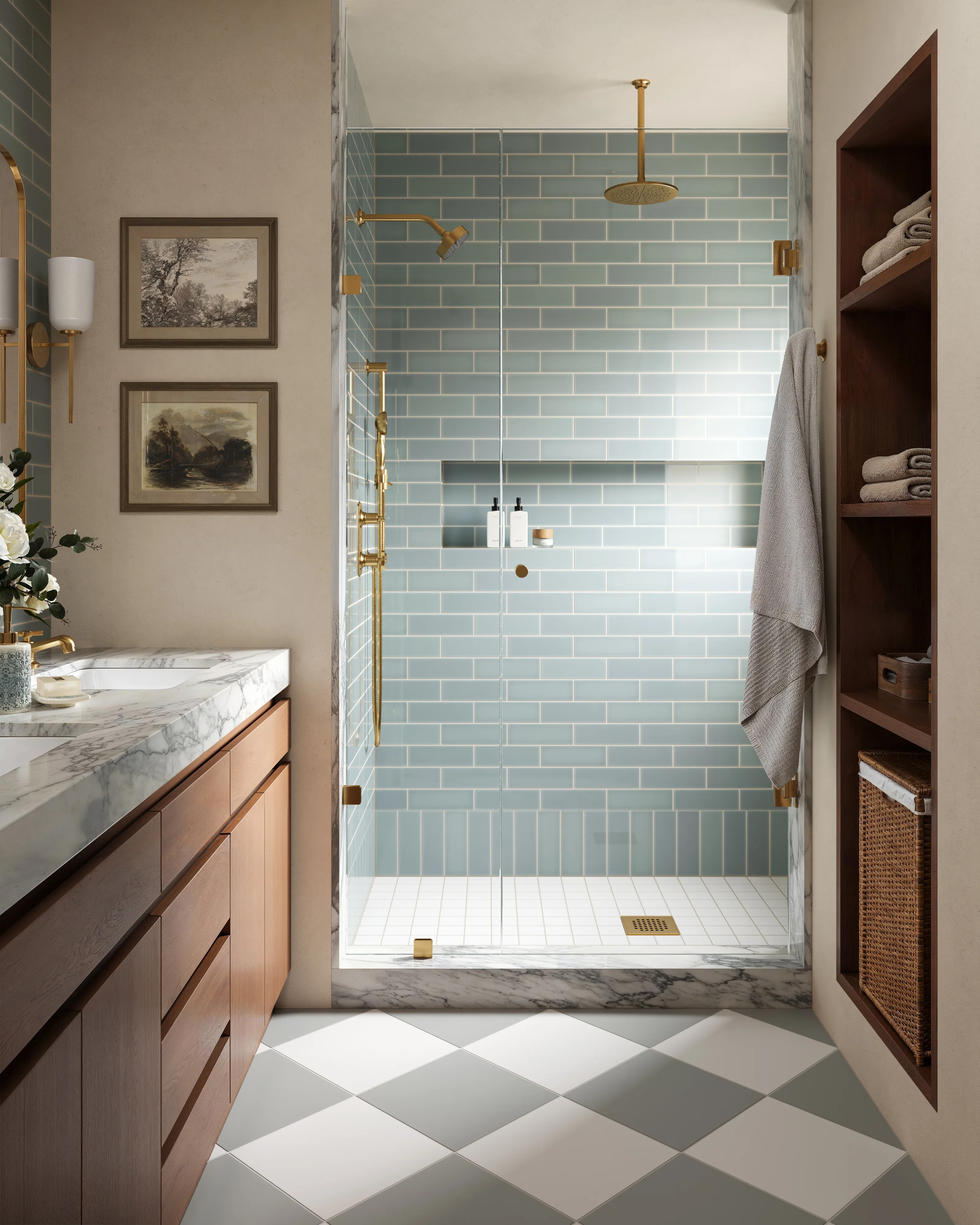 3x3 Straight Set Sheeted Natural Press Ceramic Mosaic Tile in Salt Creek Matte - Rockland Interiors Inc.