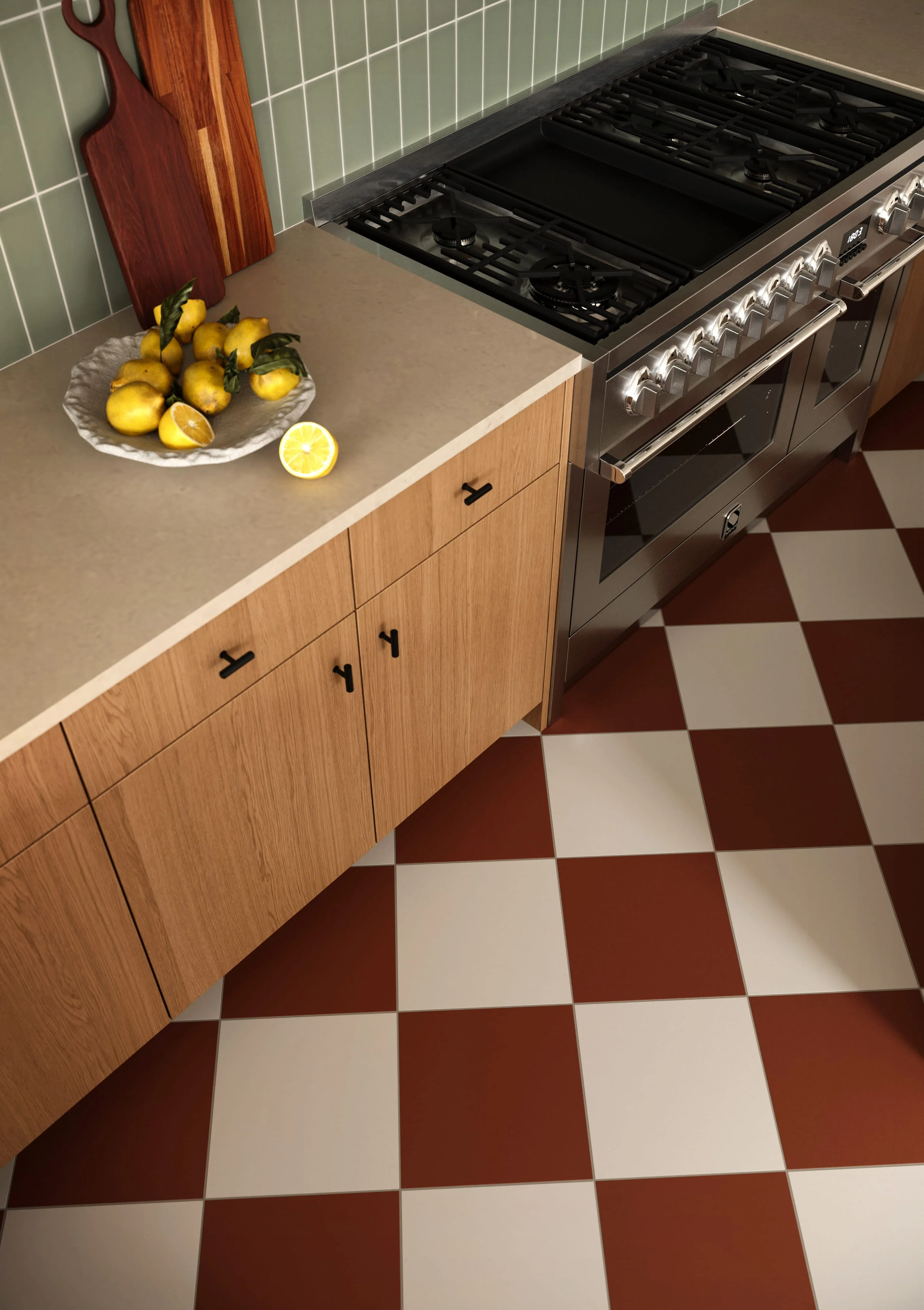 12x12 Natural Press Ceramic Tile in Salt Creek and Red Iron Oxide - Rockland Interiors Inc.