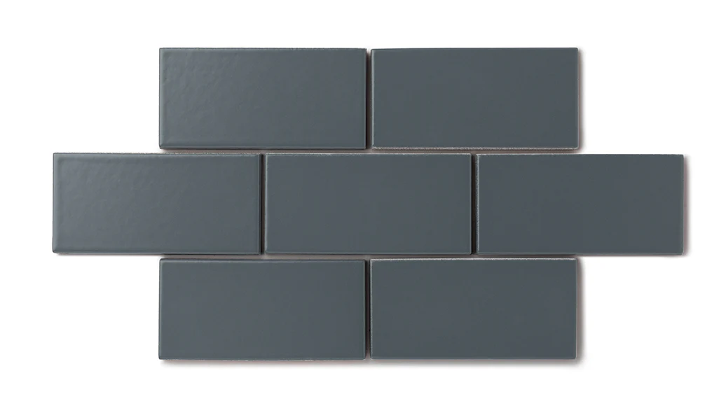 2x8 Natural Press Ceramic Tile in Indigo Matte - Rockland Interiors Inc.