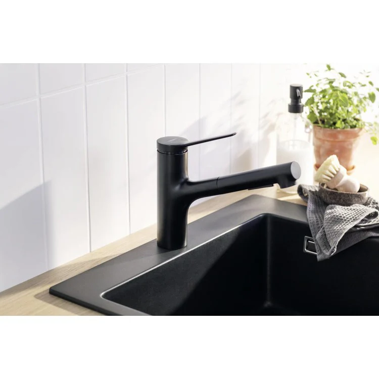 Kitchen Faucet Zesis 1 Lever Matte Black 150 DEG Swivel 1 Hole 1.75 Gallons per Minute - Rockland Interiors Inc.