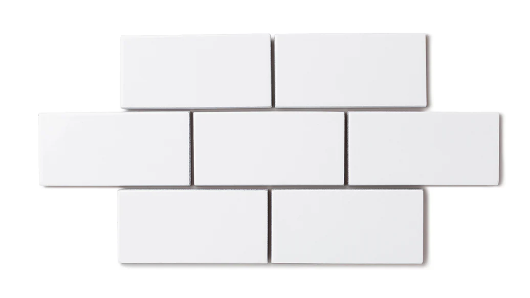 6x6 Natural Press Ceramic Tile in Gesso Gloss - Rockland Interiors Inc.