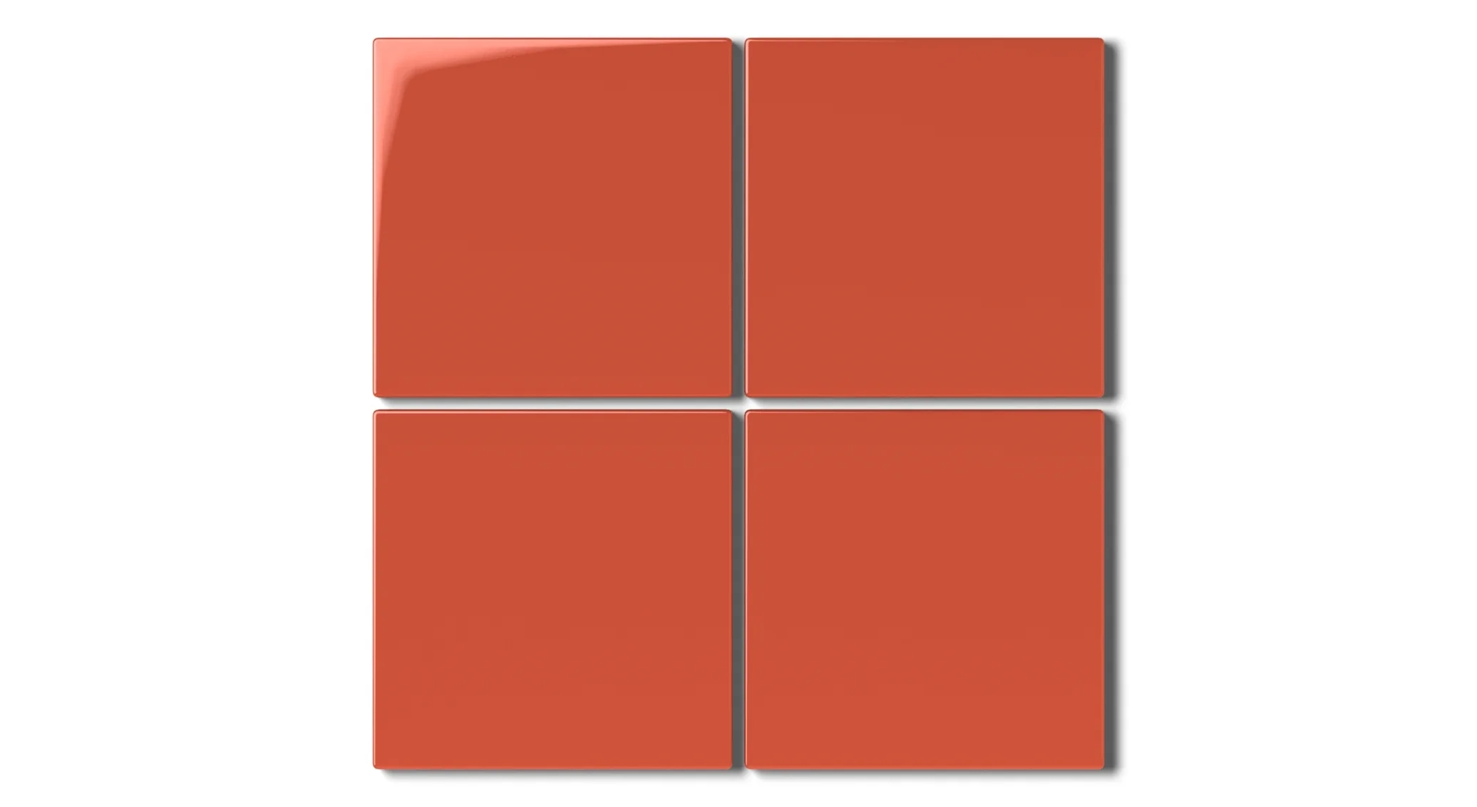 4x4 Natural Press Ceramic Tile in Vermillion Gloss - Rockland Interiors Inc.