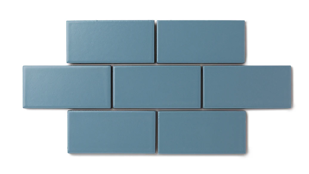 2x2 Straight Set Sheeted Natural Press Ceramic Mosaic Tile in Azurite Matte - Rockland Interiors Inc.