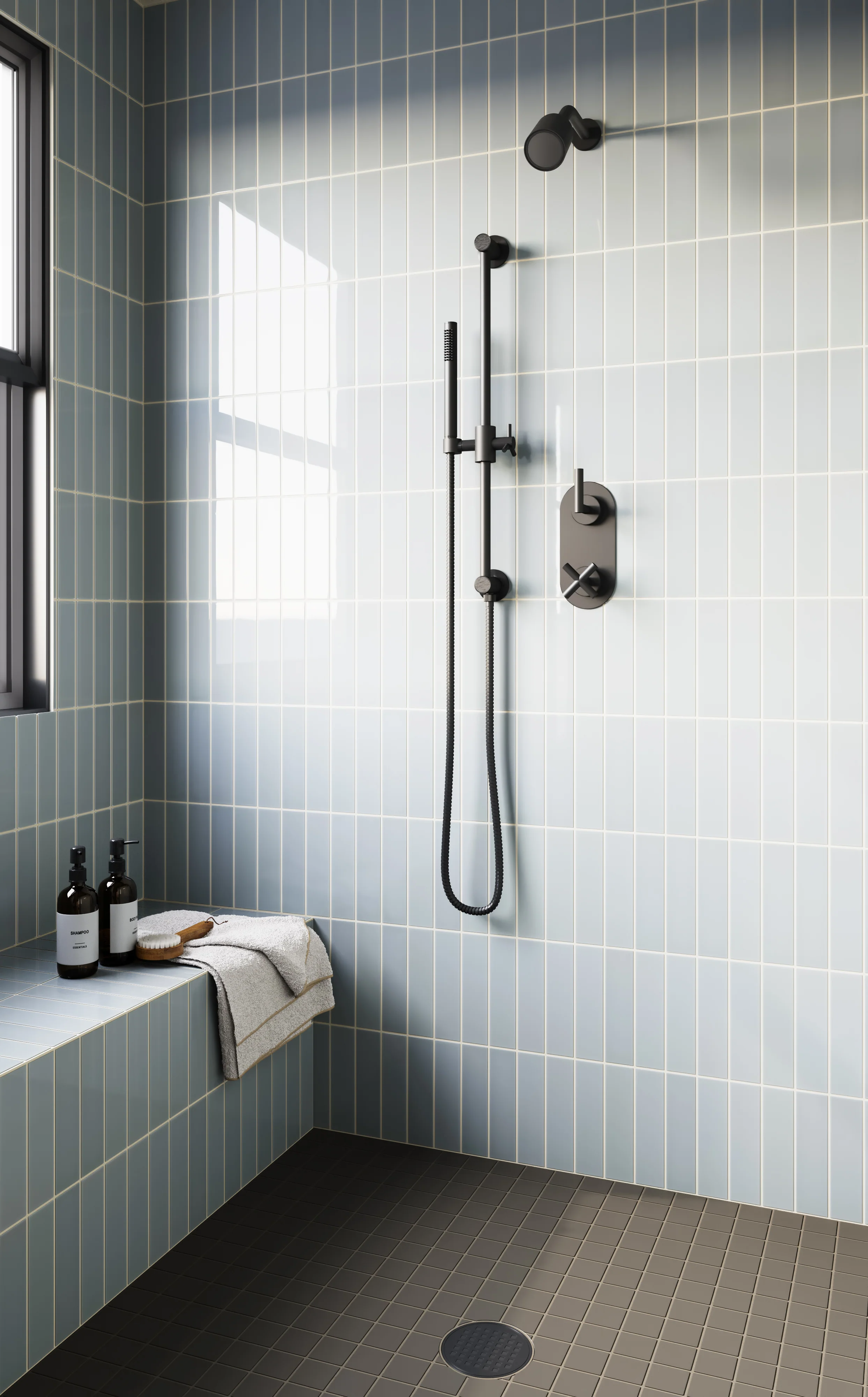 2x2 Straight Set Sheeted Natural Press Ceramic Mosaic Tile in Timberline Matte - Rockland Interiors Inc.