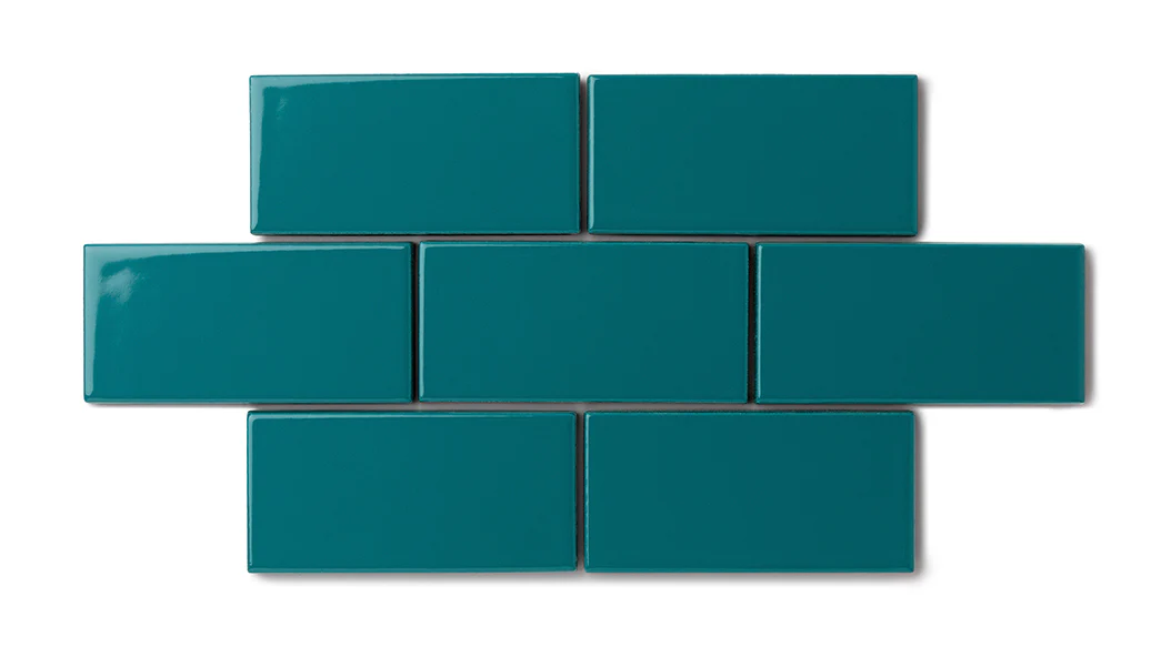 3x9 Natural Press Ceramic Tile in Maya Blue Gloss - Rockland Interiors Inc.
