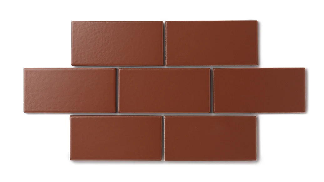 6x6 Natural Press Ceramic Tile in Red Iron Oxide Matte - Rockland Interiors Inc.