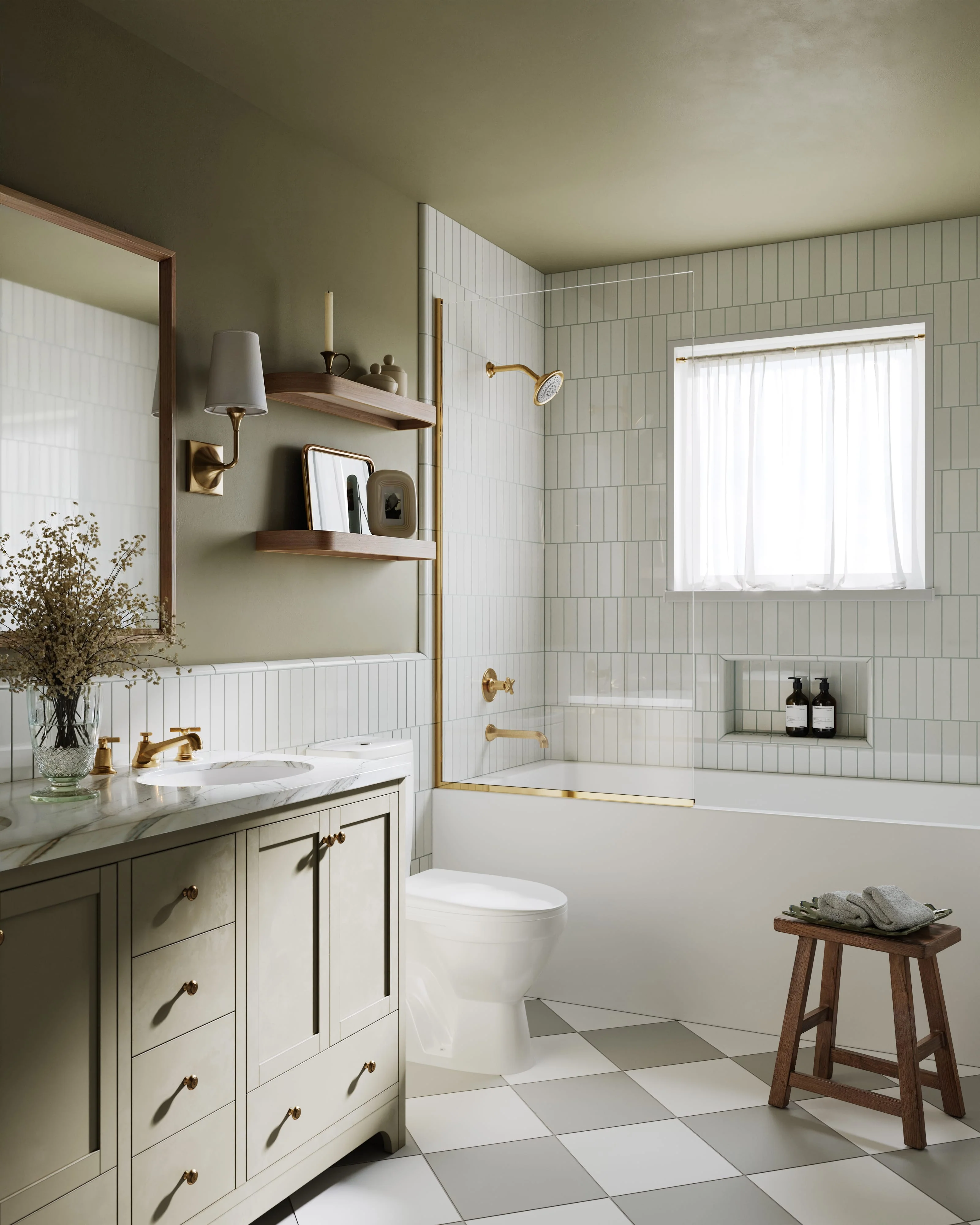 12x12 Natural Press Ceramic Tile in Salt Creek and Cloud Cover - Rockland Interiors Inc.