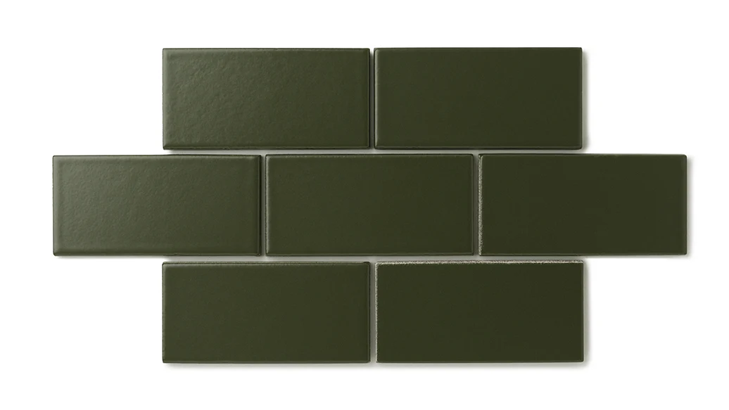 4x8 Natural Press Ceramic Tile in Green Apatite Matte - Rockland Interiors Inc.