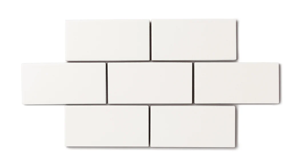 4x8 Natural Press Ceramic Tile in Flake White Matte - Rockland Interiors Inc.