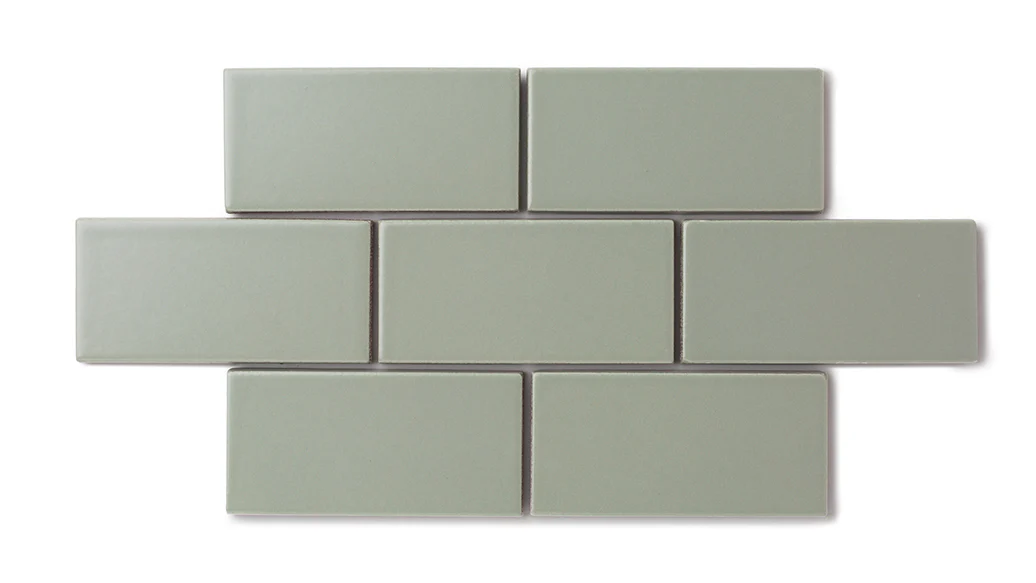 2x8 Natural Press Ceramic Tile in Terre Verte Matte - Rockland Interiors Inc.
