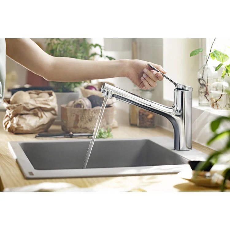 Kitchen Faucet Zesis 1 Lever Chrome 150 DEG Swivel 1 Hole 1.75 Gallons per Minute - Rockland Interiors Inc.